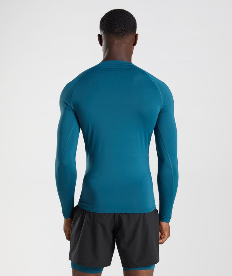 Koszulki Gymshark Element Baselayer Long Sleeve Top Męskie Niebieskie | PL 098ATP